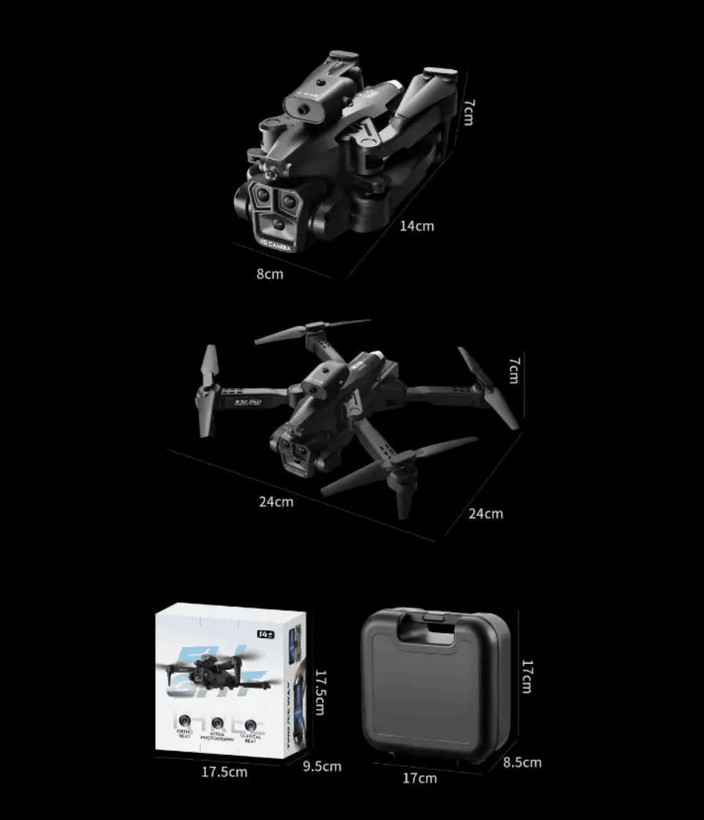 کوادکوپتر k10 max سایز و پکیج