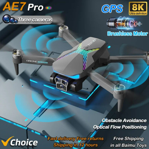 خرید کوادکوپتر AE7 Pro | دوربین دوگانه 8K، موتور براشلس و سنسور جلوگیری از برخورد