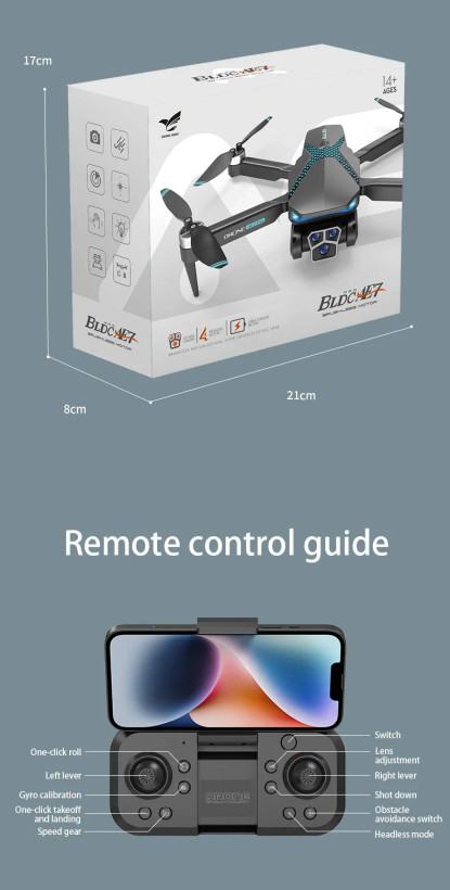 خرید کوادکوپتر AE7 Pro | دوربین دوگانه 8K، موتور براشلس و سنسور جلوگیری از برخورد