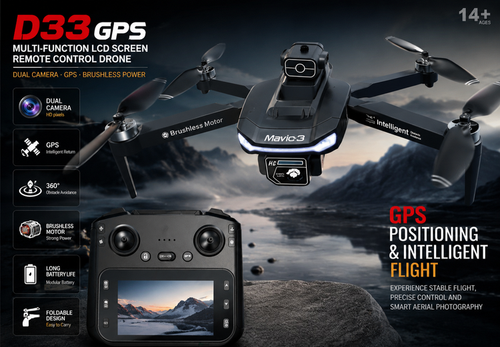 کوادکوپتر D33 gps مانیتور دار