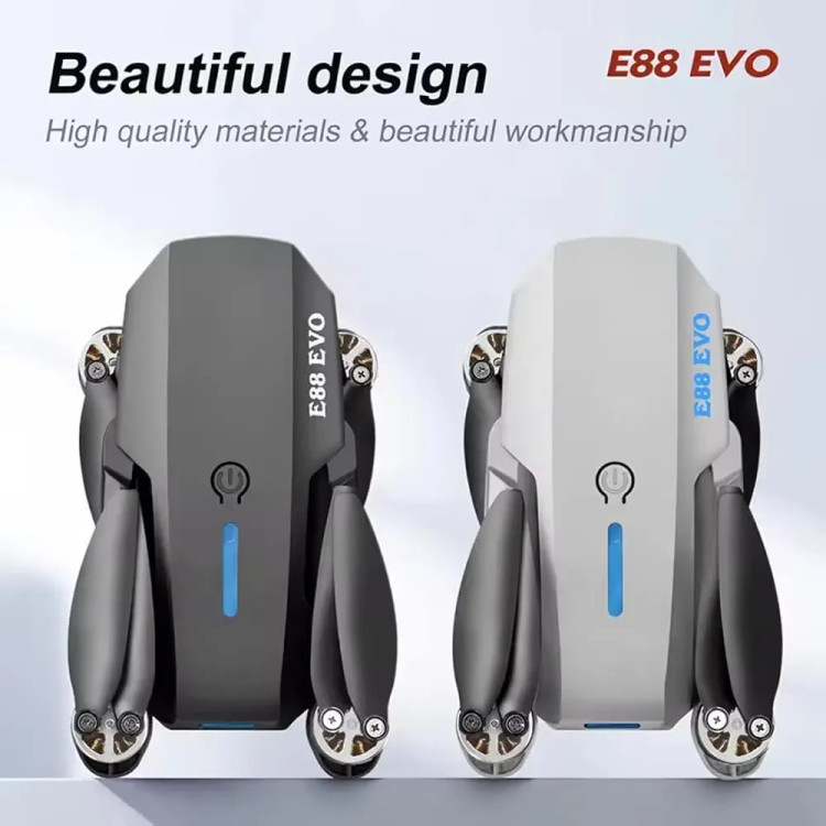 کوادکوپتر E88 EVO دوربین دار تاشو (موتور براشلس)