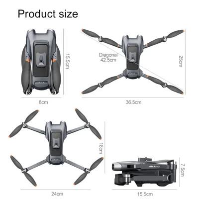 کوادکوپتر تاشو V600 Pro طرح Mini 4 Pro موتور براشلس و سنسور لیزری